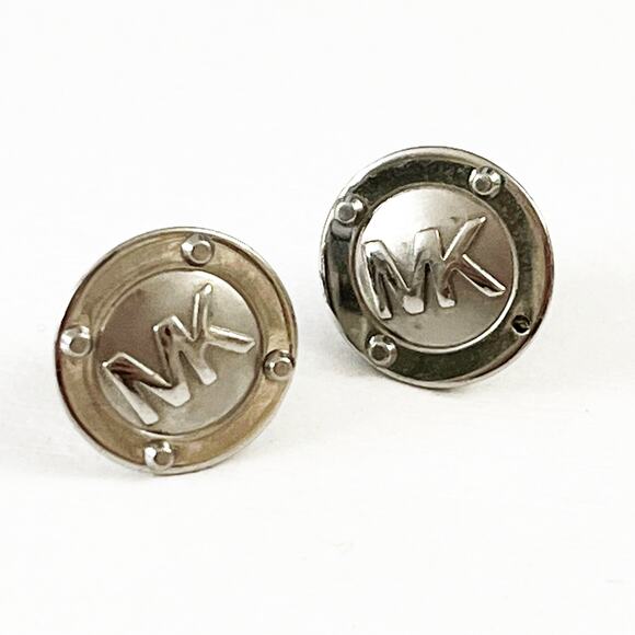Michael Kors Silver Logo Stud Earrings - Picture 4 of 6